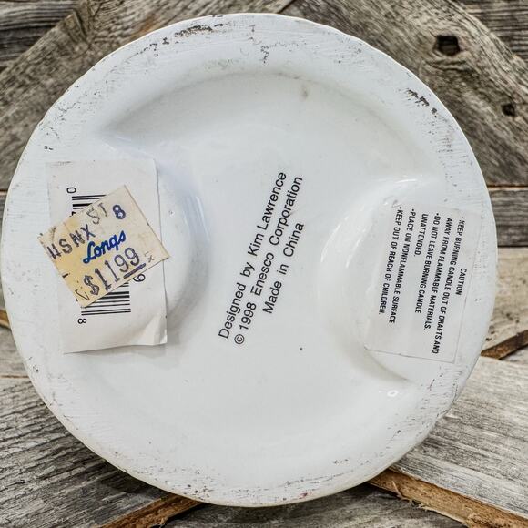 1998 Kim Lawrence, Enesco-Santa Clause Candlestick Holder-Christmas Decor, 6.5”H - Picture 6 of 9